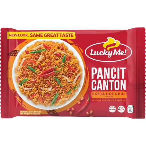 Lucky Me! Pancit Canton Instant Noodles Extra Hot Chili 75g