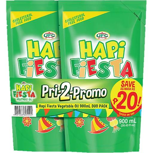 UFC Hapi Fiesta Vegetable Oil Pouch 2s 900ml / 2s