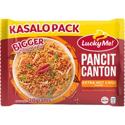 Lucky Me! Pancit Canton Instant Noodles Extra Hot Chili 120g