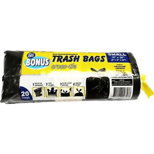 SM Bonus Garbage Bag Small Cross Tie Black 20s
