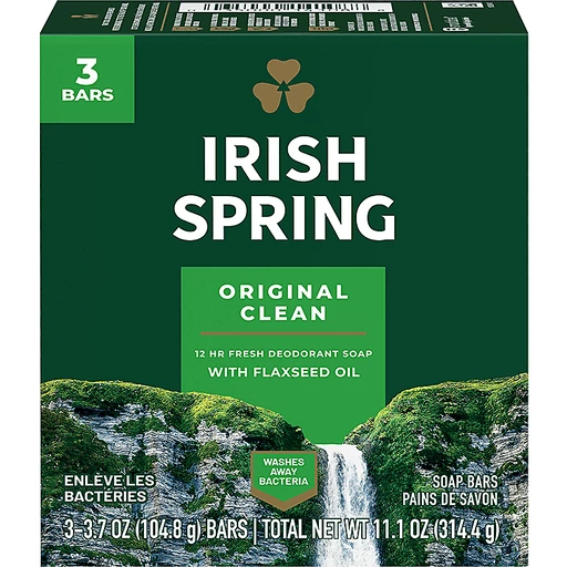 Irish Spring Original Deodorant Soap 3.7oz x 3s