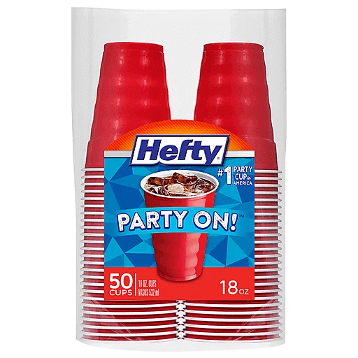 Hefty Easy Grip Party Cups 50 ct 18 oz bag, Plates, Bowls & Cups