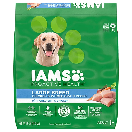 Iams Chicken Whole Grains Recipe Large Breed Adult Dog Food 30
