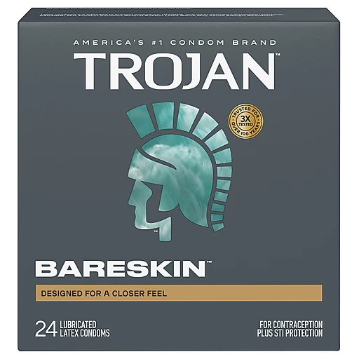 Trojan Bareskin Premium Lubricated Condoms 24 ct box | Sexual Health | DeCA Trojan Bareskin Premium Lubricated Condoms 24 ct box | Sexual Health | DeCA