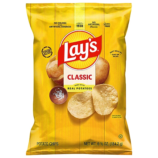 Frito Lay Lay's Classic Potato Chips 6.5 oz bag | Chips | DeCA Frito Lay Lay's Classic Potato Chips 6.5 oz bag | Chips | DeCA