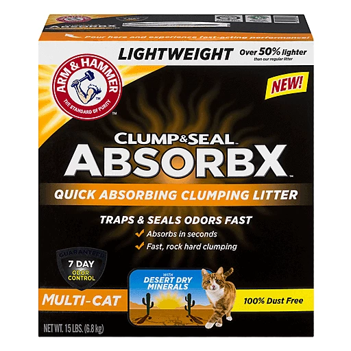 Arm Hammer Lightweight Clump Seal AbsorbX Multi Cat Litter 15 lb box