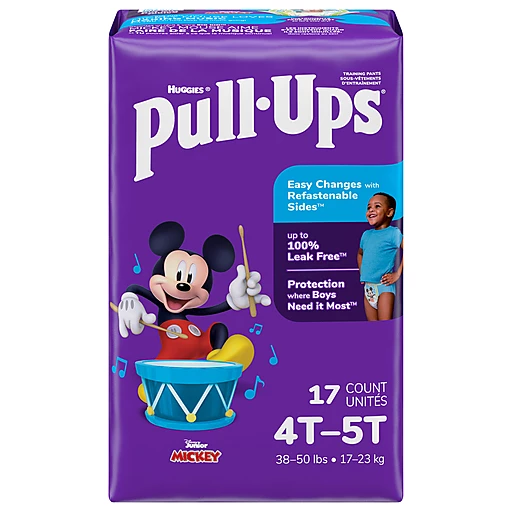 Huggies Pull-Ups 4T-5T Disney Junior Mickey Boys Outstanding Protection  Training Pants 17 ct package, Diapering Needs