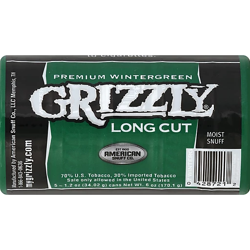 wintergreen tobacco chew Grizzly Snuff, Moist, Long Cut, Premium Wintergreen 5 ea | Chewing Tobacco wintergreen tobacco chew Grizzly Snuff, Moist, Long Cut, Premium Wintergreen 5 ea | Chewing Tobacco