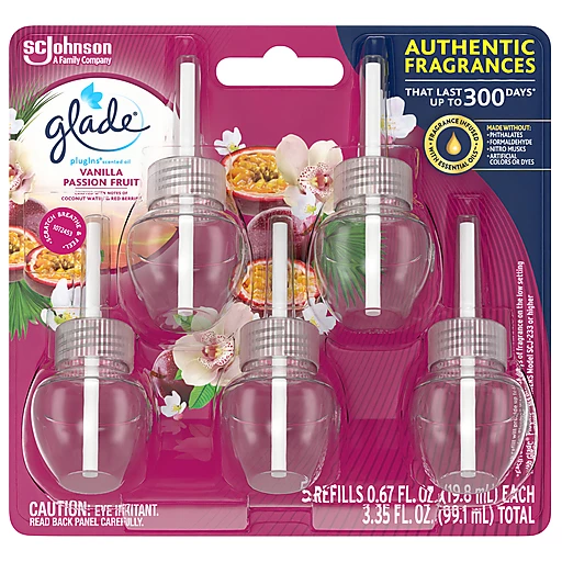 Glade PlugIns Vanilla Passionfruit Scented Oil Refills 5 ct 3.35
