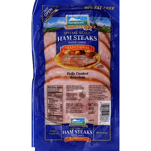 Farmland Hickory Smoked Boneless Ham Steaks 16 oz package Pork