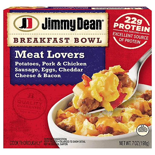 Jimmy Dean Meat Lovers Breakfast Bowl with Potatoes Sausage Eggs