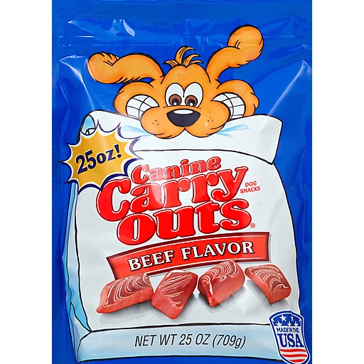 Canine Carry Outs Beef Flavor Dog Snacks 25 Ounce Bag Dog