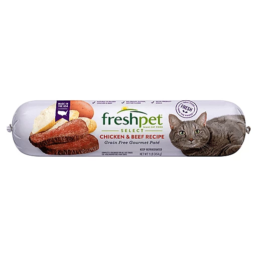 Freshpet Select Grain free Chicken Beef Pate Roll Cat Food 1 lb