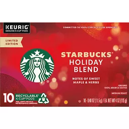Starbucks K Cup Coffee Pods Holiday Blend Medium Roast Coffee
