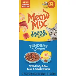 Meow Mix Tender Favorites Real Tuna and Whole Shrimp Cat Food ct